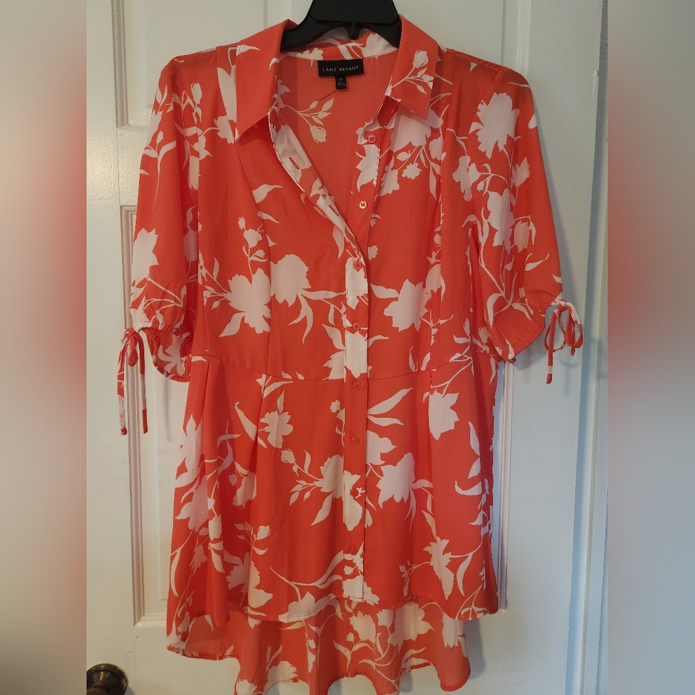 Coral blouse, never worn, no tags